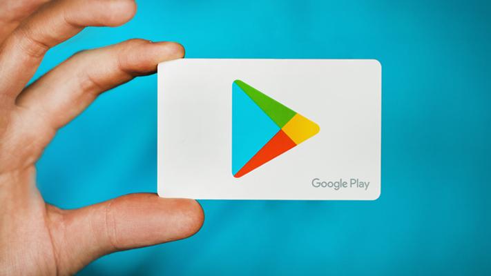 Play Store logo with blue background