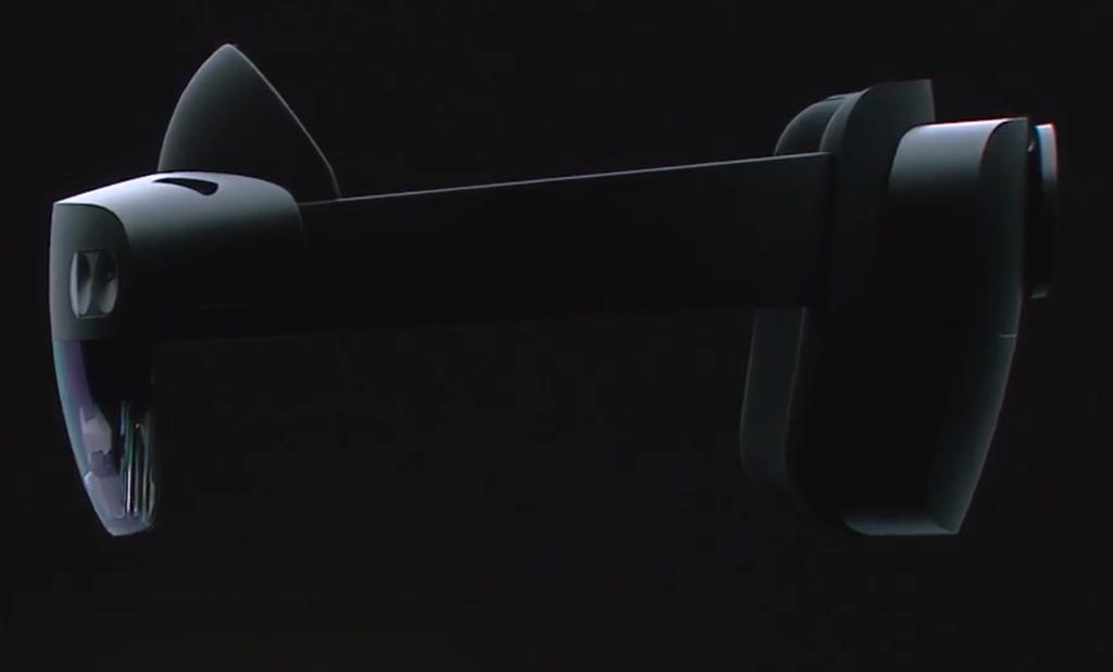 Nuevo visor Microsoft HoloLens 2 con fondo negro