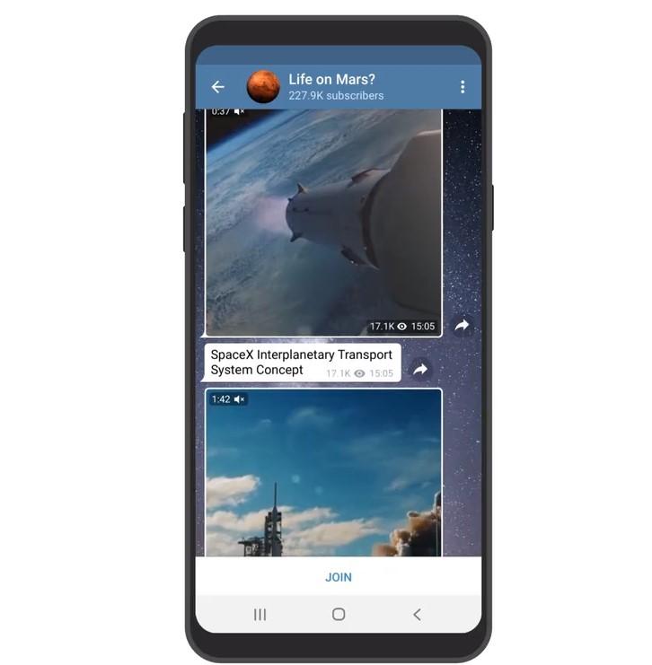 Vídeo en la aplicación Telegram