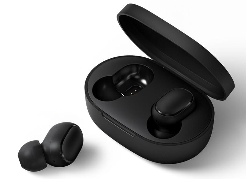Diseño de los nuevos auriculares de color negro Redmi AirDots