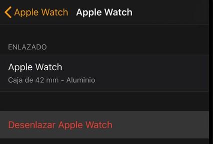 Opción desenlazar en el Apple Watch