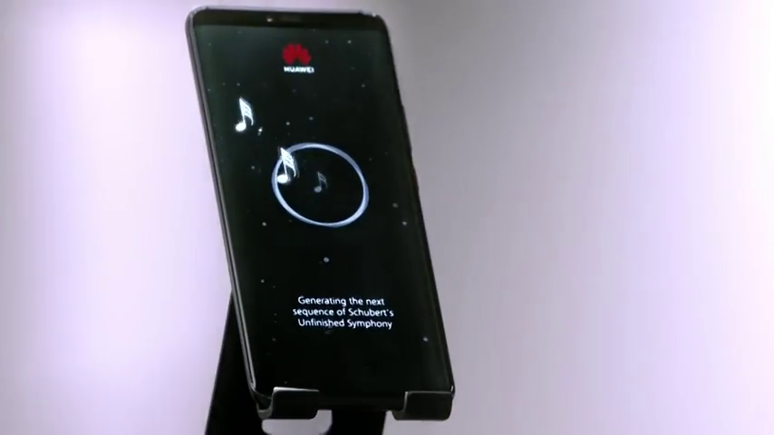 Teléfono de Huawei generando la Sinfonía Inacabada de Schubert