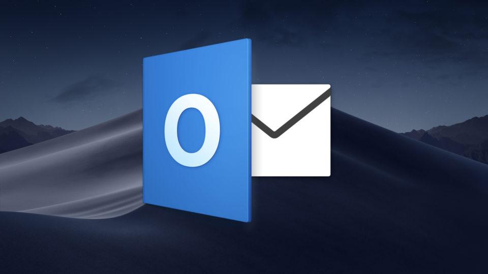 Logotipo de Outlook con fondo Mojave
