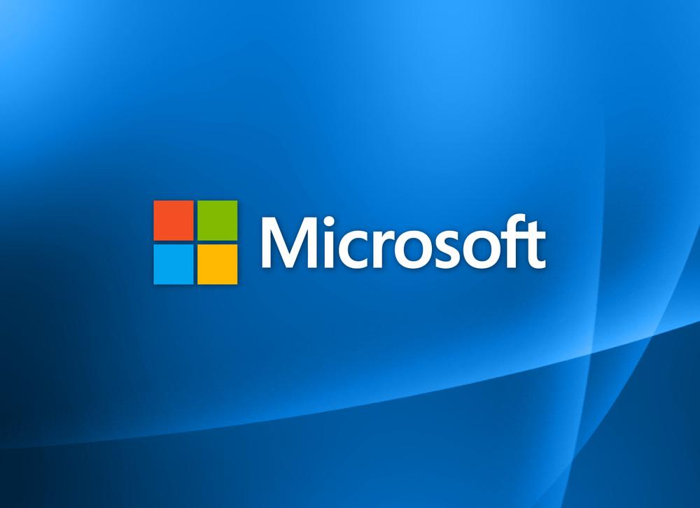 Logotipo de Microsoft con fondo azul