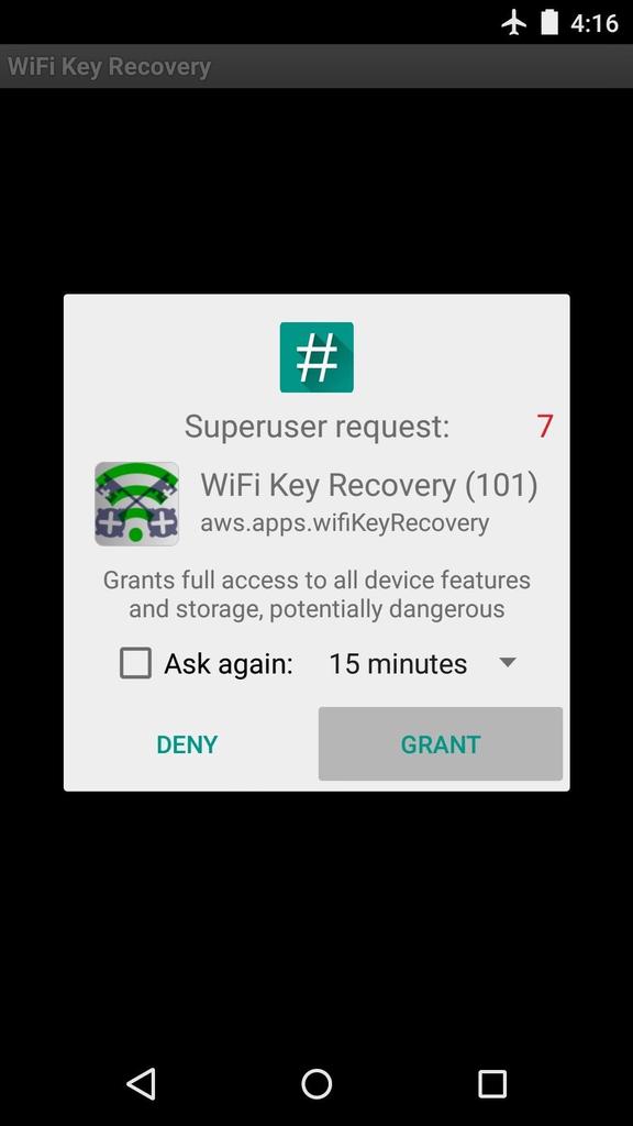 Pedir SuperUSuario en WiFi Key Recovery