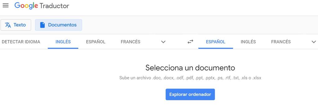 Traducir documentos con el traductor de Google