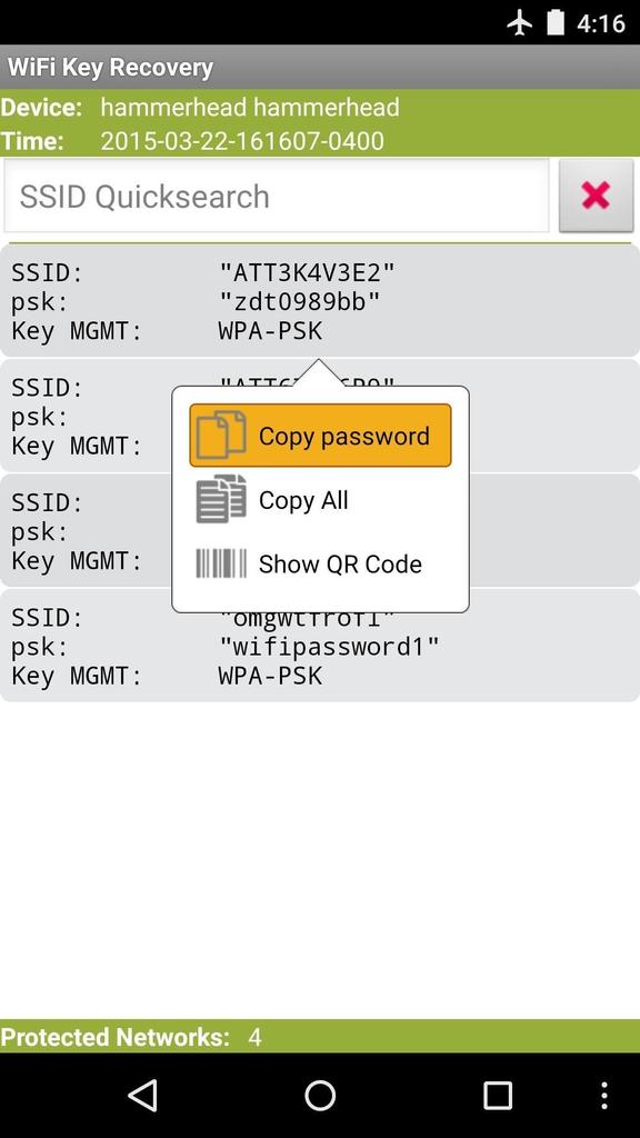 Crear código QR con WiFi Key Recovery