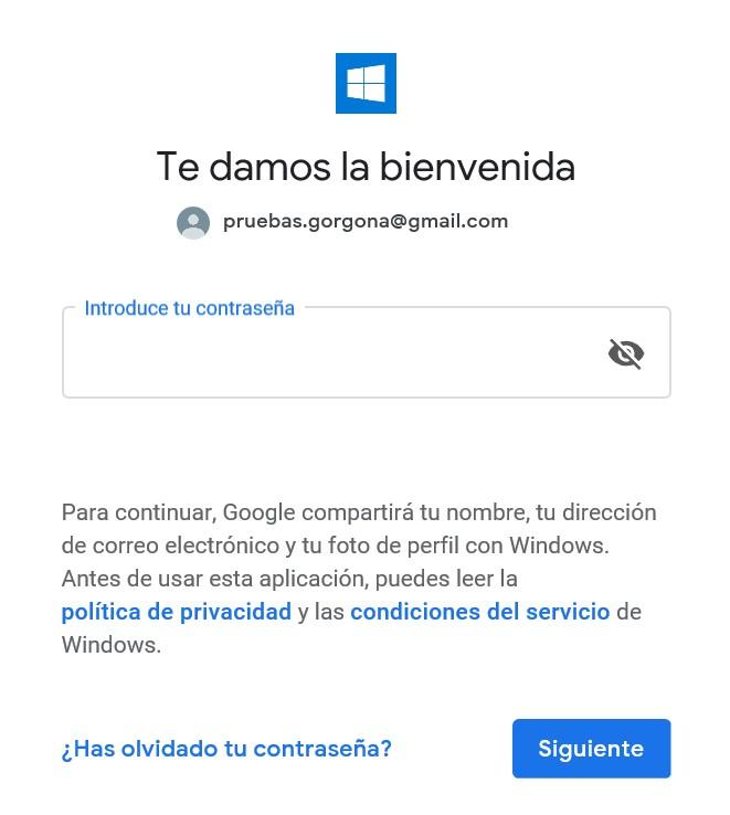 Contraseña Gmail en Mail de Windows 10