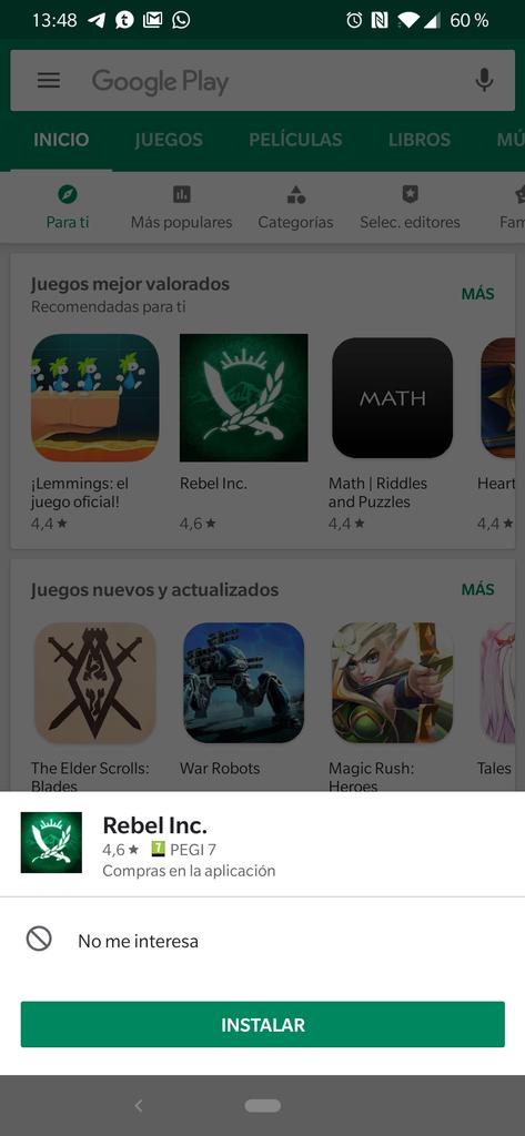 Instalación rápida de app en Play Store