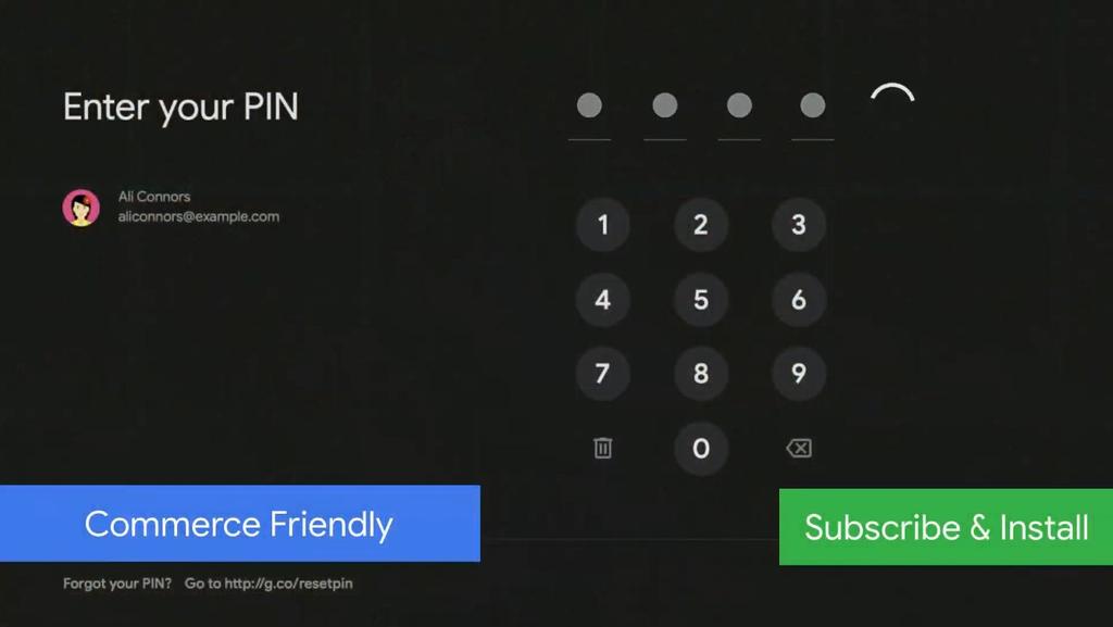 Uso de números PIN en Android TV