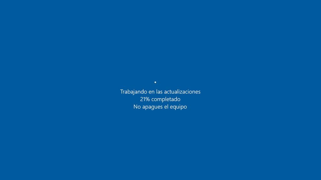Windows 10 actualizándose