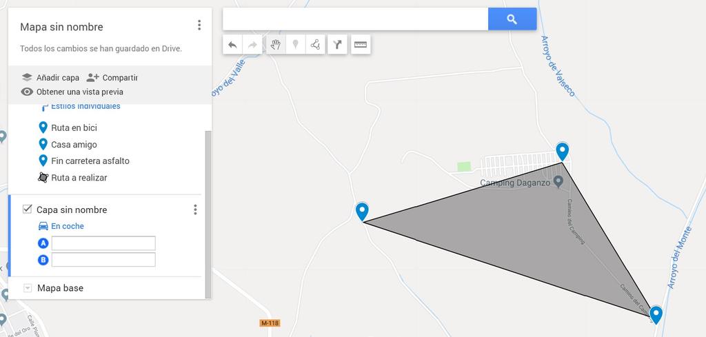 Mapa creado con Google Maps
