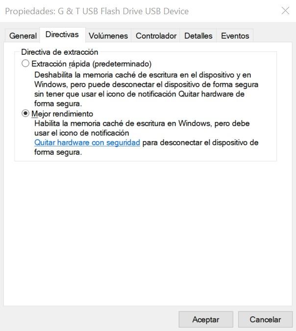 Extracción rápida de discos en Windows 10