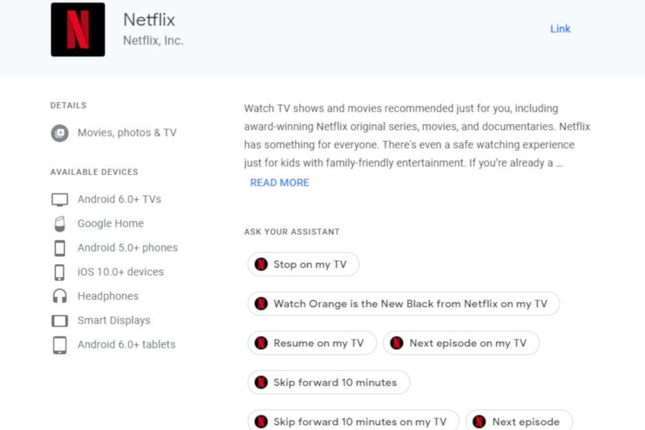 Netflix n asistente de Google y pantallas inteligentes