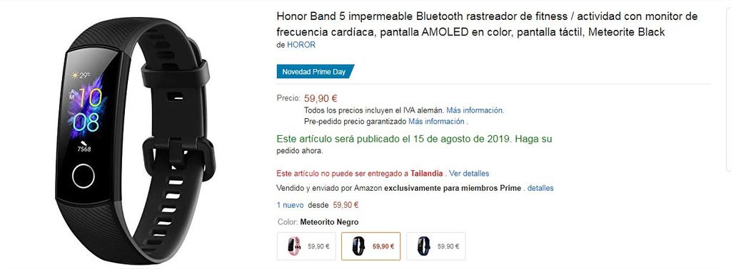 Honor Band 5 en Amazon