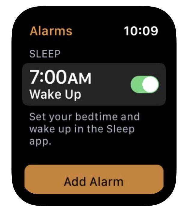 Referencia sueño en aplicación Apple Watch