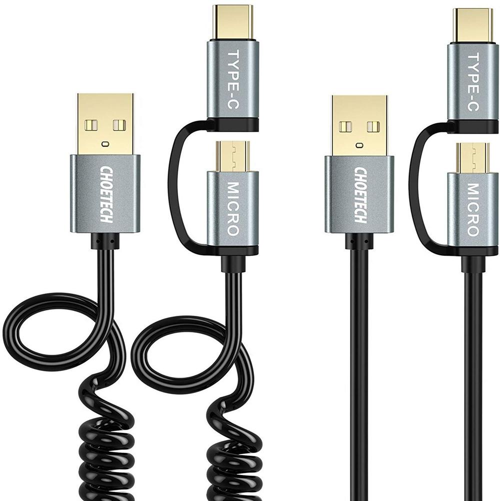 Cable USB CHOETECH 2 in 1 USB C y Micro USB Cable
