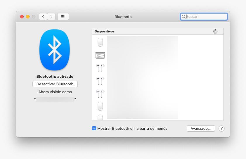 Bluetooth AirPods con Mac